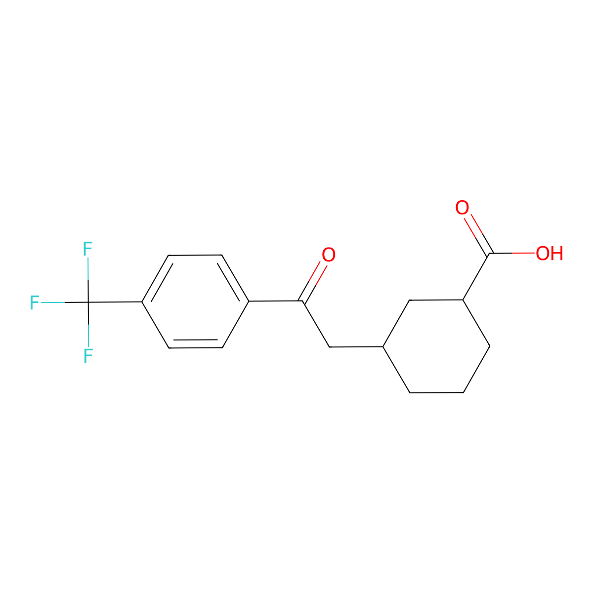 cis-3-[2-Oxo-2-(4-trifluoromethylphenyl)-ethyl]cyclohexane-1-carboxylic acid molecular structure, CAS 735275-42-0