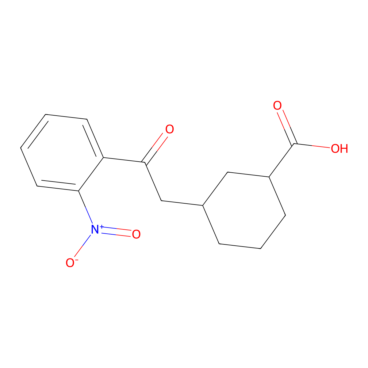 cis-3-[2-Oxo-2-(2-nitrophenyl)ethyl]-cyclohexane-1-carboxylic acid molecular structure, CAS 735275-43-1