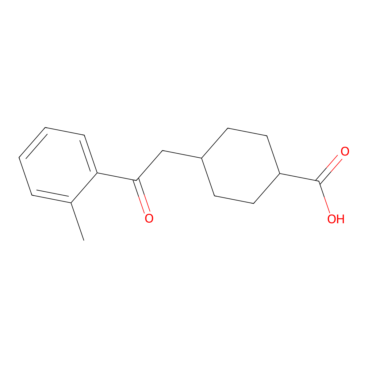 cis-4-[2-(2-Methylphenyl)-2-oxoethyl]-cyclohexane-1-carboxylic acid molecular structure, CAS 735275-47-5