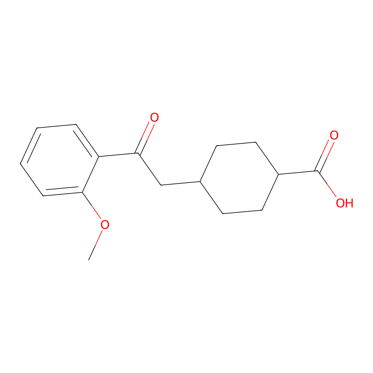 cis-4-[2-(2-Methoxyphenyl)-2-oxoethyl]-cyclohexane-1-carboxylic acid molecular structure, CAS 735275-50-0