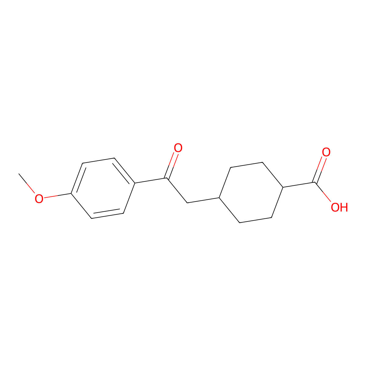 cis-4-[2-(4-Methoxyphenyl)-2-oxoethyl]-cyclohexane-1-carboxylic acid molecular structure, CAS 735275-52-2