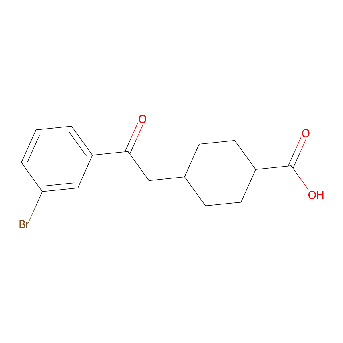 cis-4-[2-(3-Bromophenyl)-2-oxoethyl]-cyclohexane-1-carboxylic acid molecular structure, CAS 735275-56-6