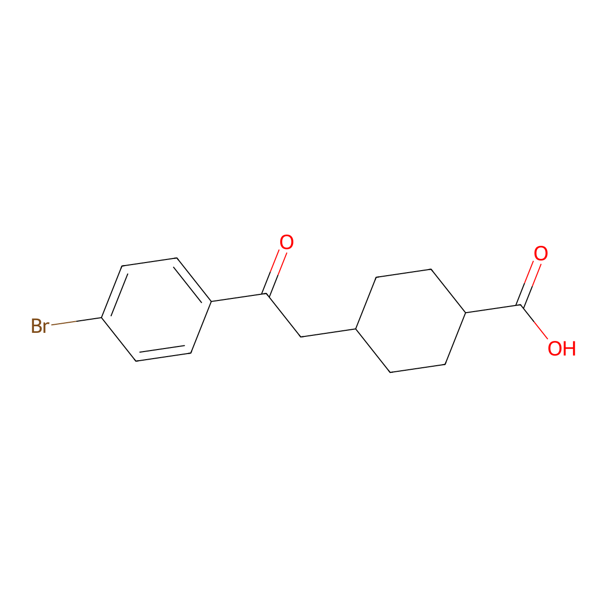 cis-4-[2-(4-Bromophenyl)-2-oxoethyl]-cyclohexane-1-carboxylic acid molecular structure, CAS 735275-57-7