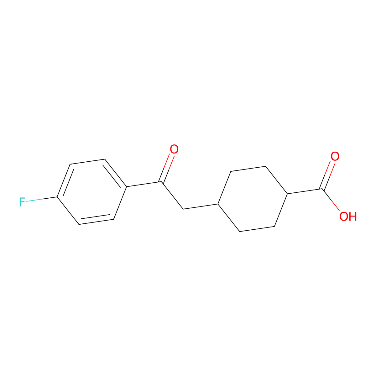 cis-4-[2-(4-Fluorophenyl)-2-oxoethyl]-cyclohexane-1-carboxylic acid molecular structure, CAS 735275-61-3