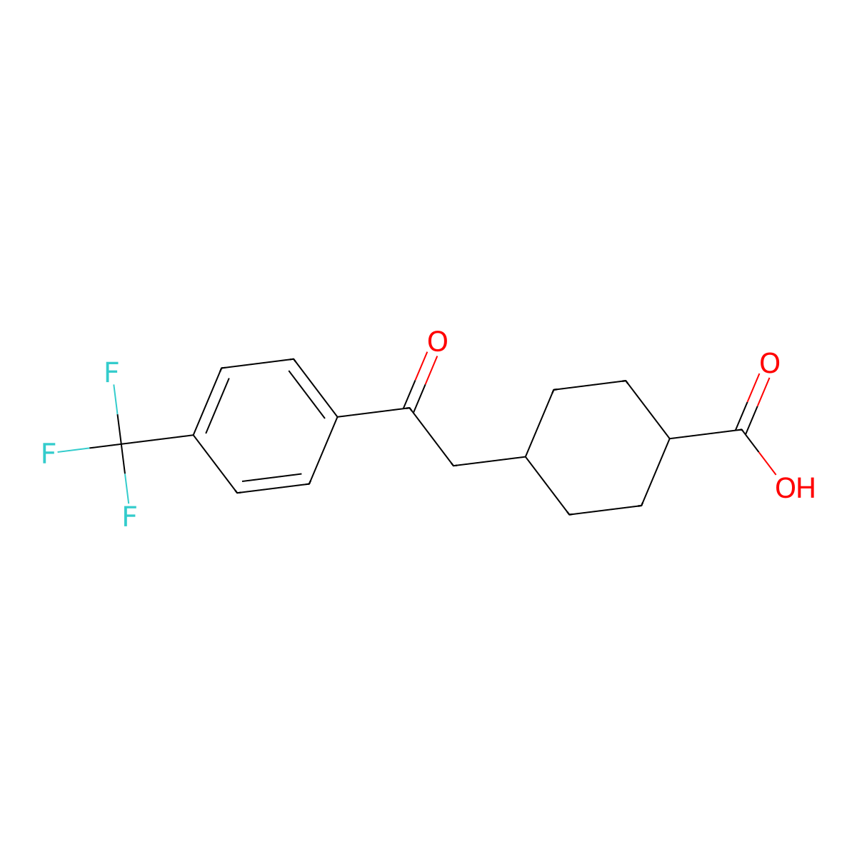 cis-4-[2-Oxo-2-(4-trifluoromethylphenyl)-ethyl]cyclohexane-1-carboxylic acid molecular structure, CAS 735275-70-4