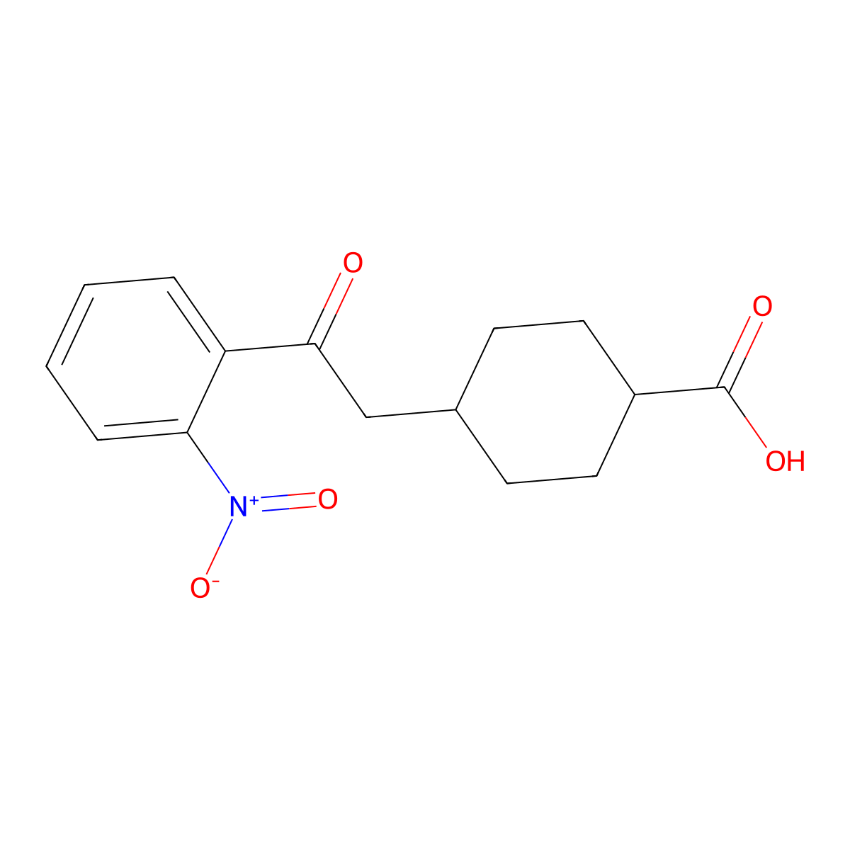 cis-4-[2-Oxo-2-(2-nitrophenyl)ethyl]-cyclohexane-1-carboxylic acid molecular structure, CAS 735275-71-5