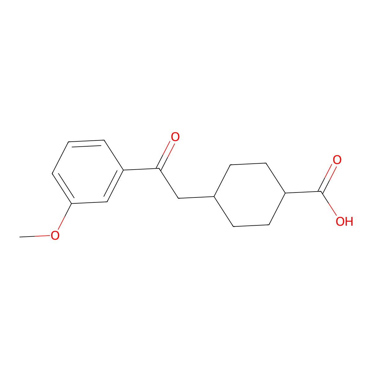 cis-4-[2-(3-Methoxyphenyl)-2-oxoethyl]-cyclohexane-1-carboxylic acid molecular structure, CAS 735275-79-3