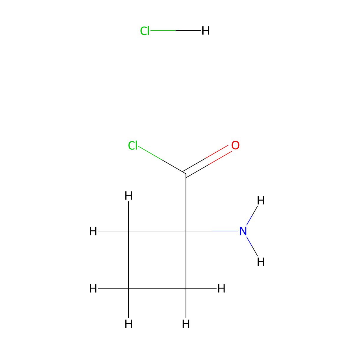 Cyclobutanecarbonyl chloride, 1-amino-, hydrochloride molecular structure, CAS 735287-43-1