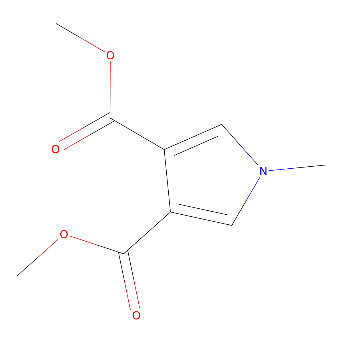 dimethyl 1-methyl-1H-pyrrole-3,4-dicarboxylate molecular structure, CAS 73529-28-9