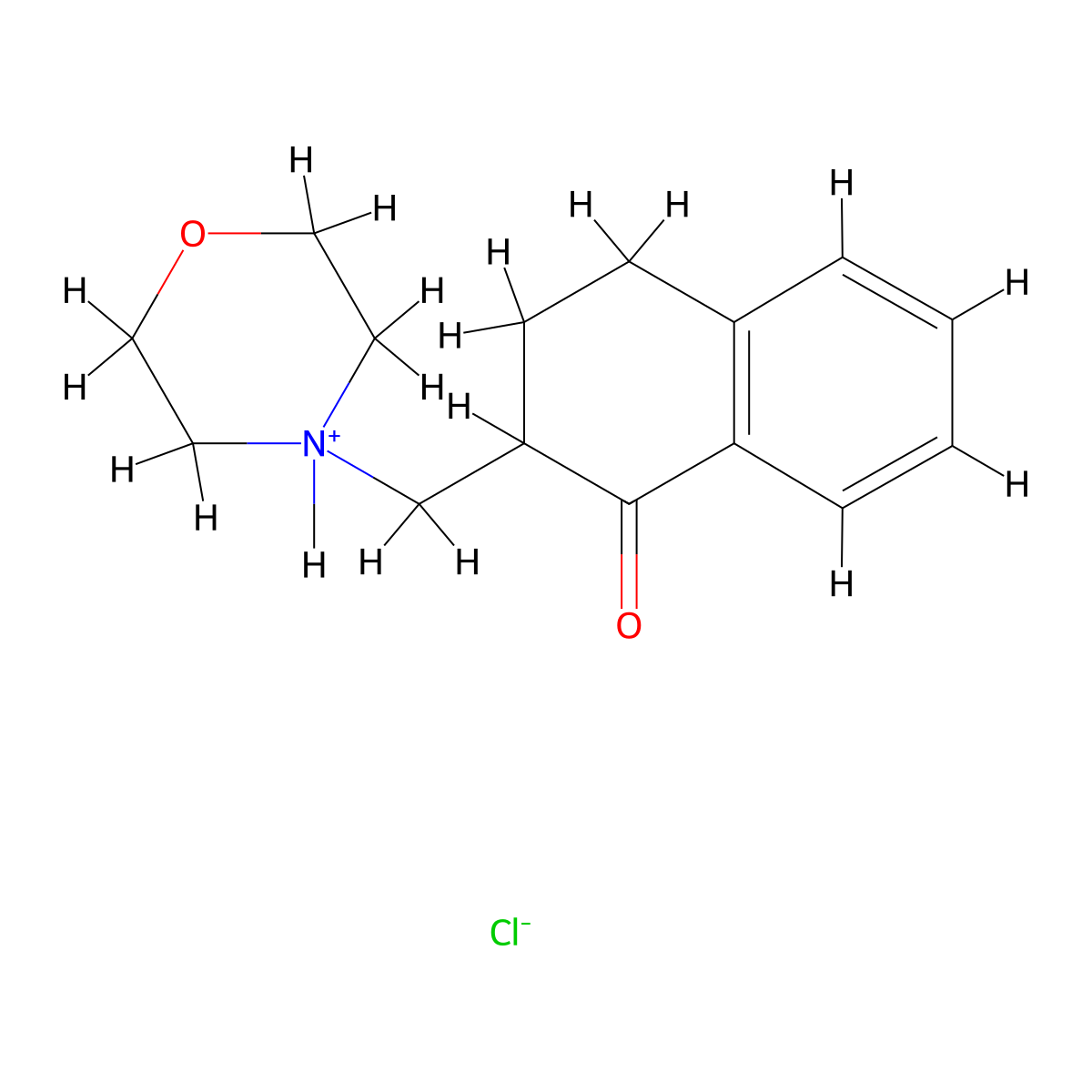 1(2H)-Naphthalenone, 3,4-dihydro-2-(1-morpholinylmethyl)-, hydrochloride molecular structure, CAS 7353-55-1
