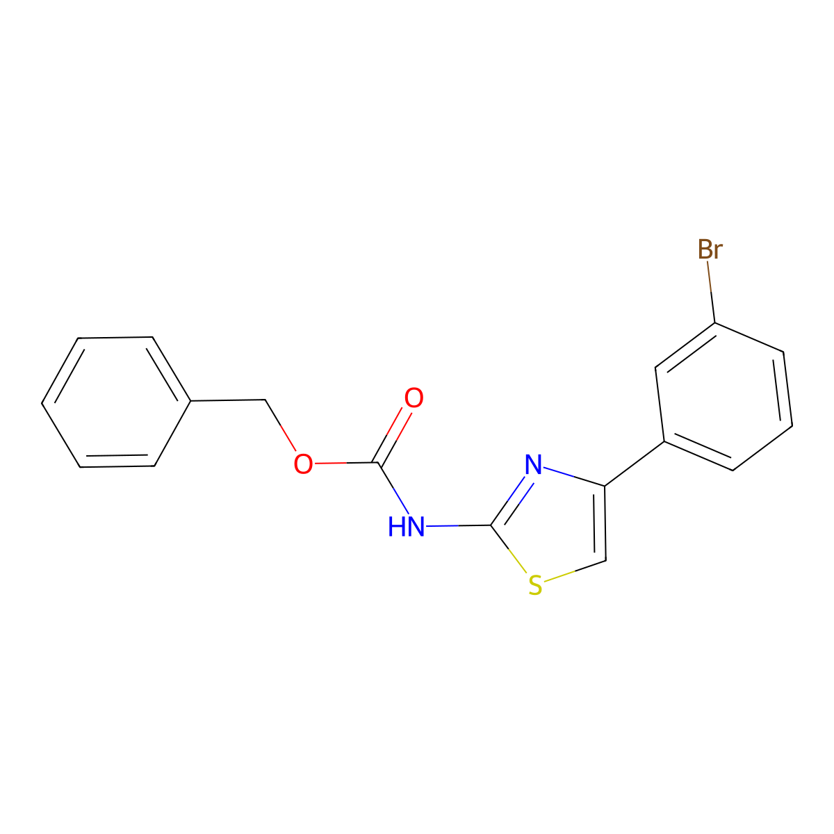 benzyl N-[4-(3-bromophenyl)-1,3-thiazol-2-yl]carbamate molecular structure, CAS 735300-29-5