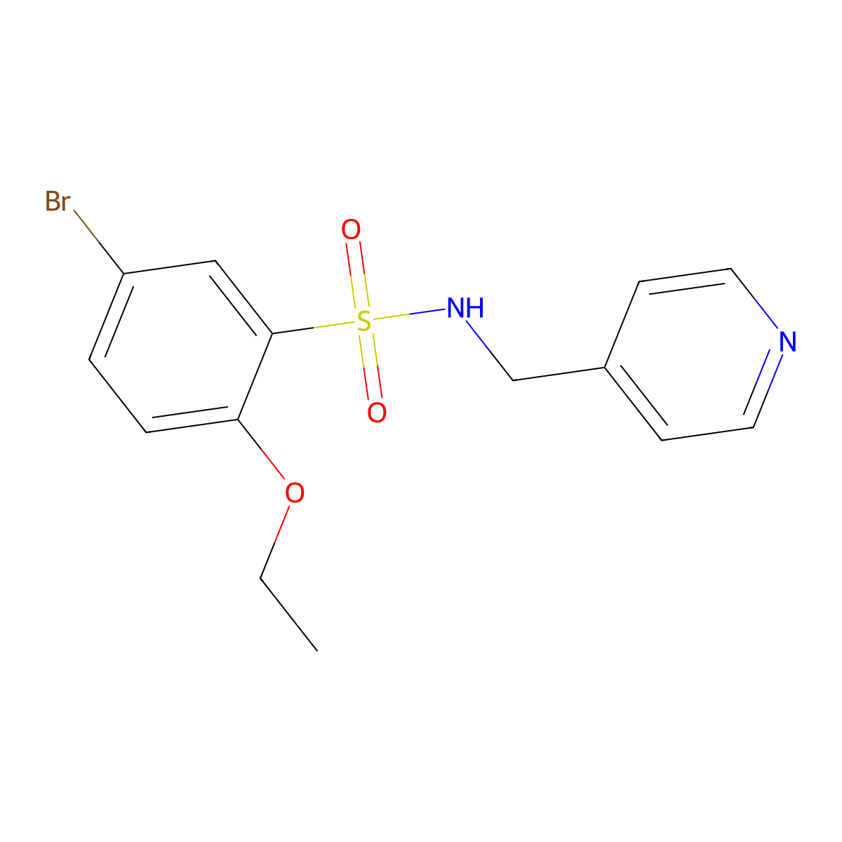 5-bromo-2-ethoxy-N-(4-pyridinylmethyl)benzenesulfonamide molecular structure, CAS 735301-41-4