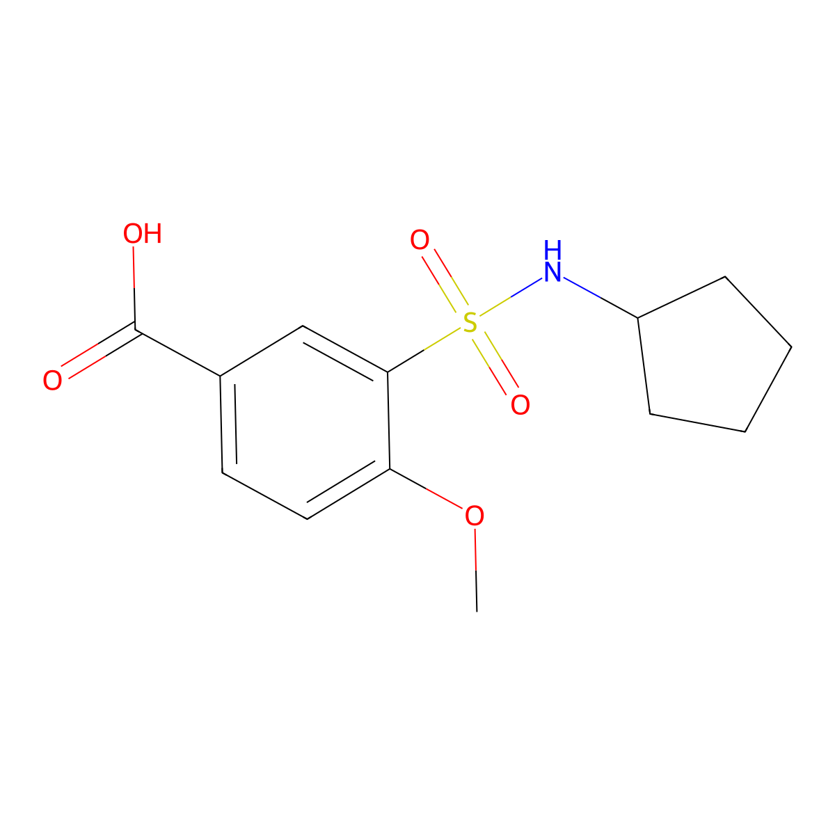 3-(Cyclopentylsulfamoyl)-4-methoxybenzoic acid molecular structure, CAS 735305-59-6