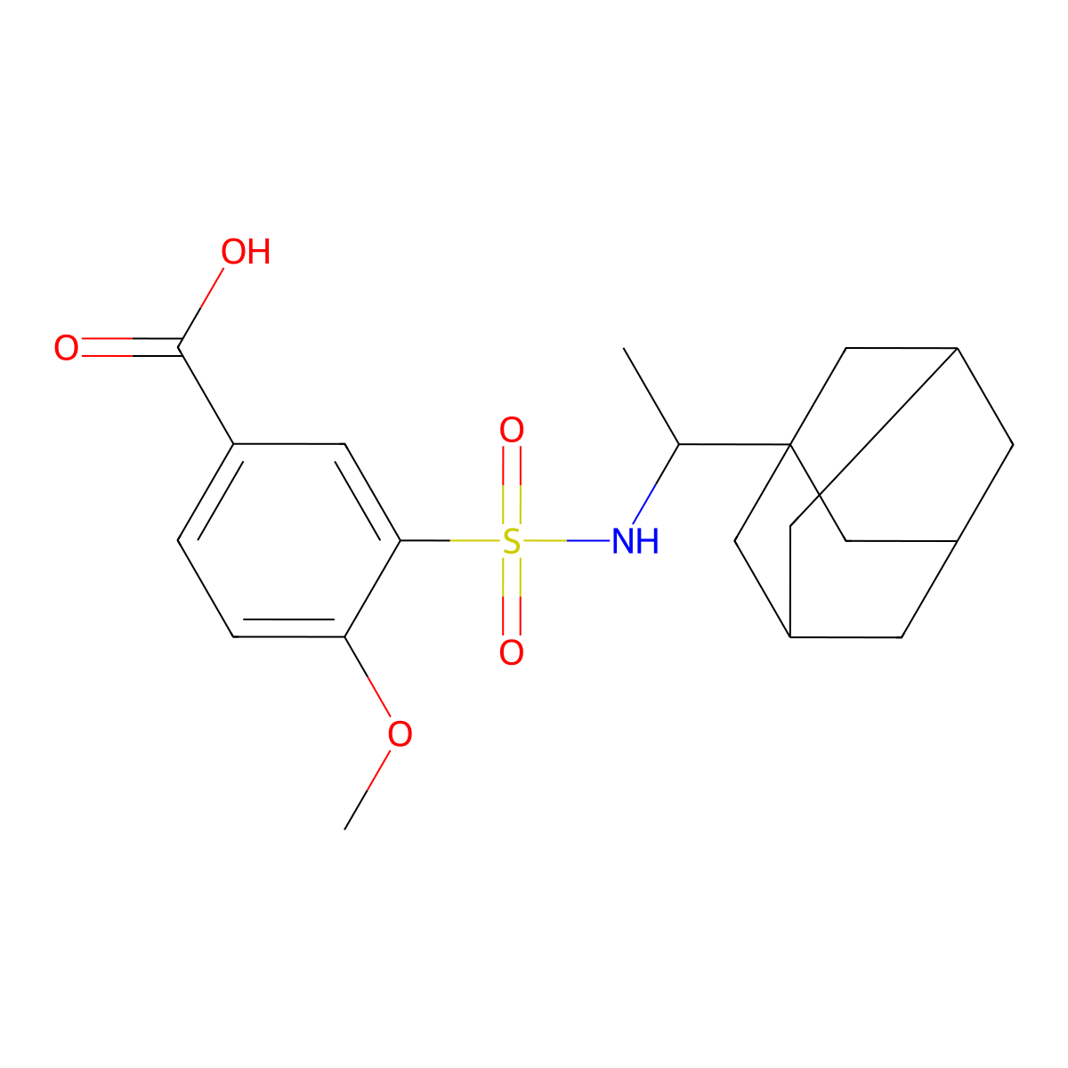 3-{[1-(Adamantan-1-yl)ethyl]sulfamoyl}-4-methoxybenzoic acid molecular structure, CAS 735305-61-0