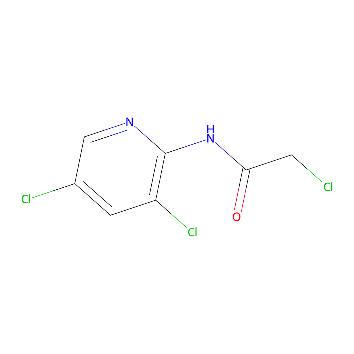2-chloro-N-(3,5-dichloropyridin-2-yl)acetamide molecular structure, CAS 735319-17-2