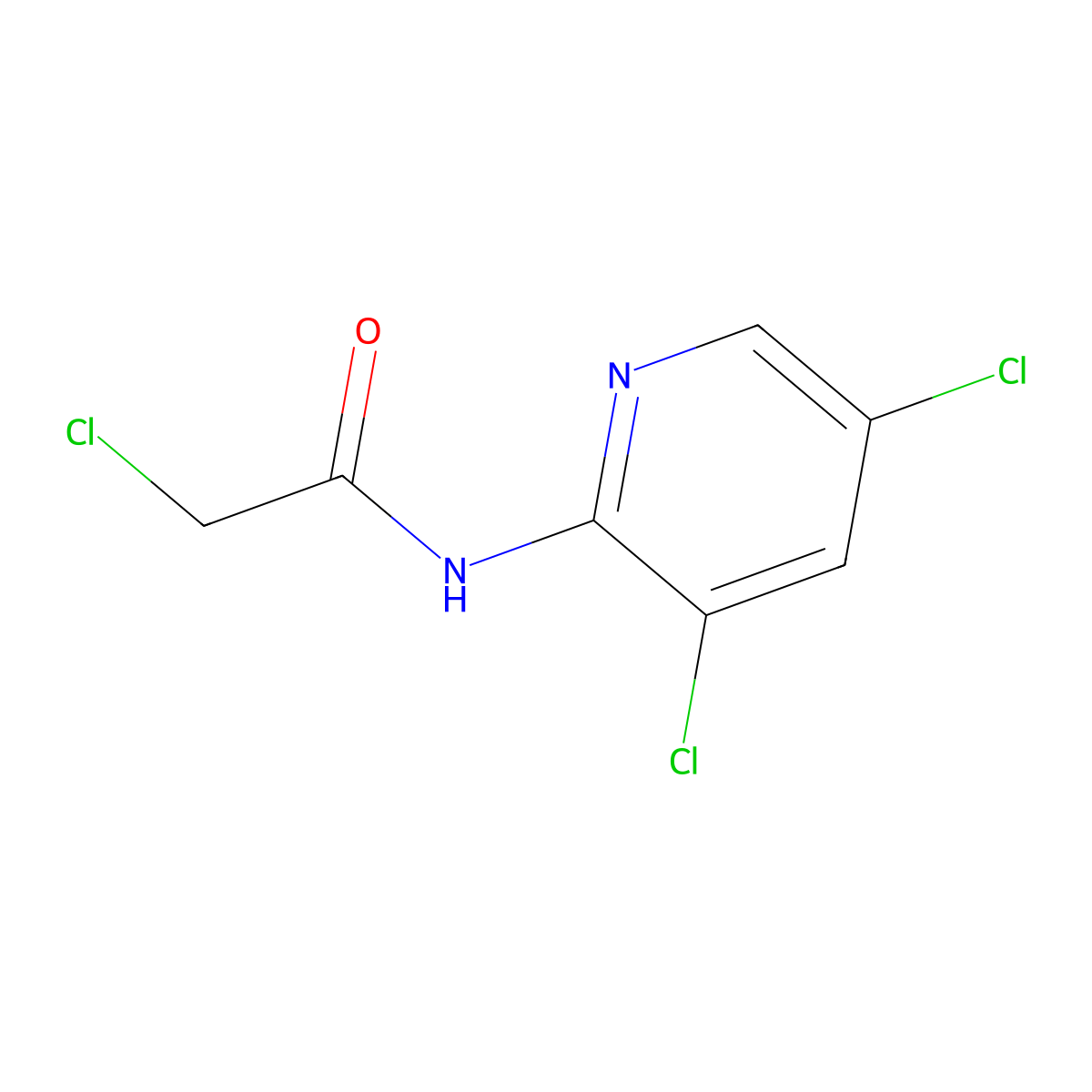2-chloro-N-(3,5-dichloropyridin-2-yl)acetamide molecular structure, CAS 735319-17-2