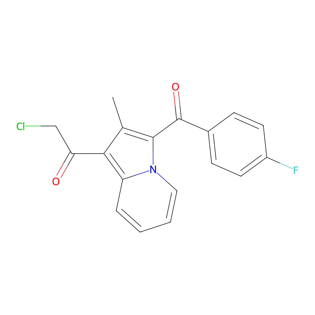 2-Chloro-1-[3-(4-fluorobenzoyl)-2-methylindolizin-1-yl]ethan-1-one molecular structure, CAS 735319-18-3