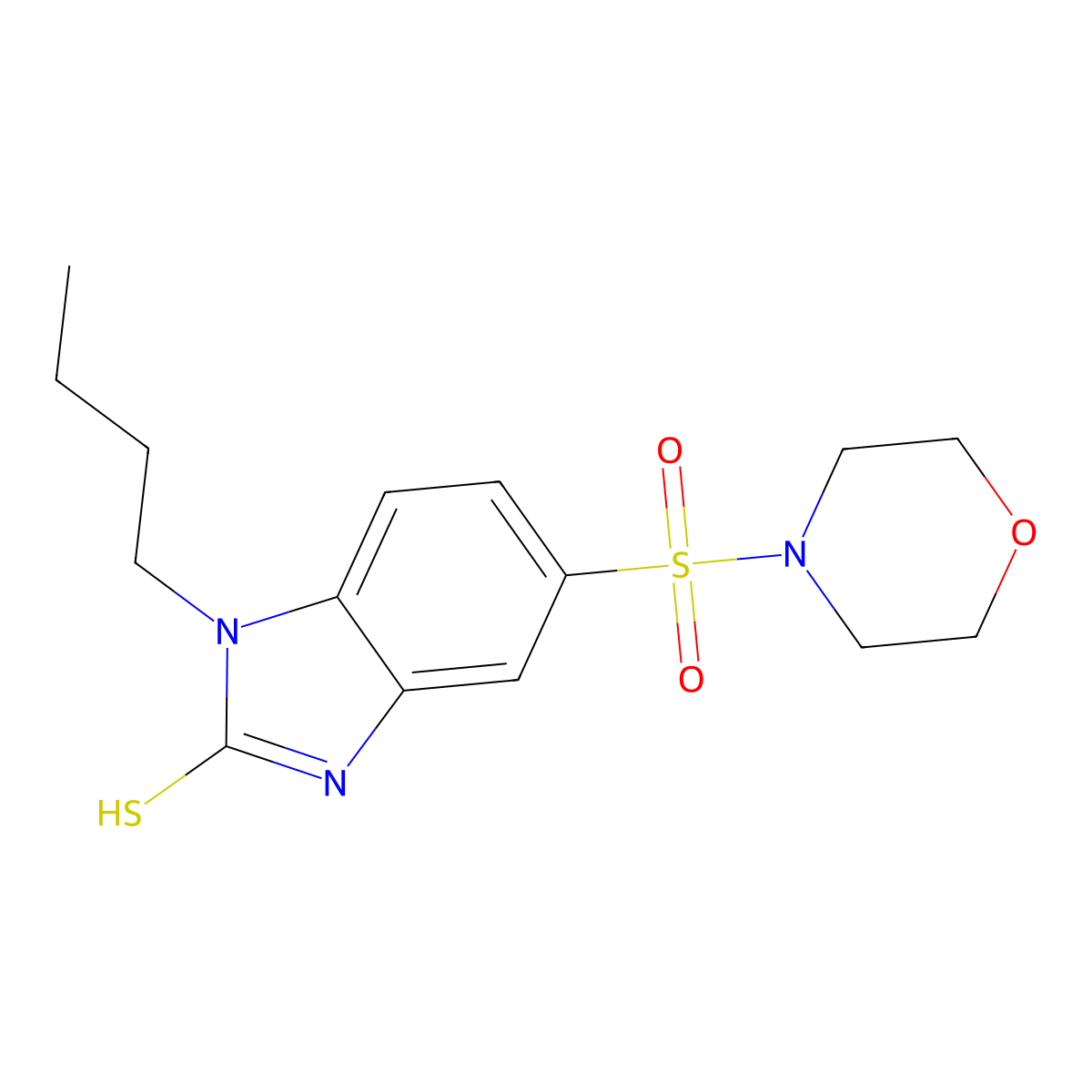 1-Butyl-1,3-dihydro-5-(4-morpholinylsulfonyl)-2H-benzimidazole-2-thione molecular structure, CAS 735320-38-4