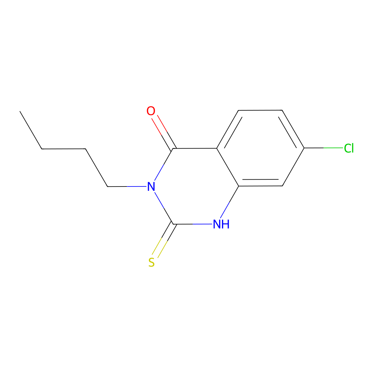 3-Butyl-7-chloro-2-sulfanyl-3,4-dihydroquinazolin-4-one molecular structure, CAS 735321-30-9