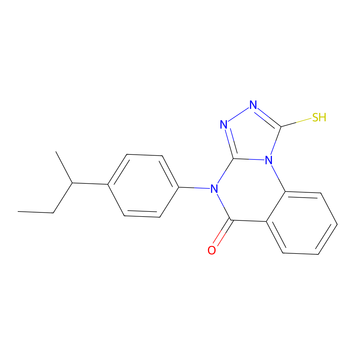 4-[4-(butan-2-yl)phenyl]-1-sulfanyl-4H,5H-[1,2,4]triazolo[4,3-a]quinazolin-5-one molecular structure, CAS 735322-58-4