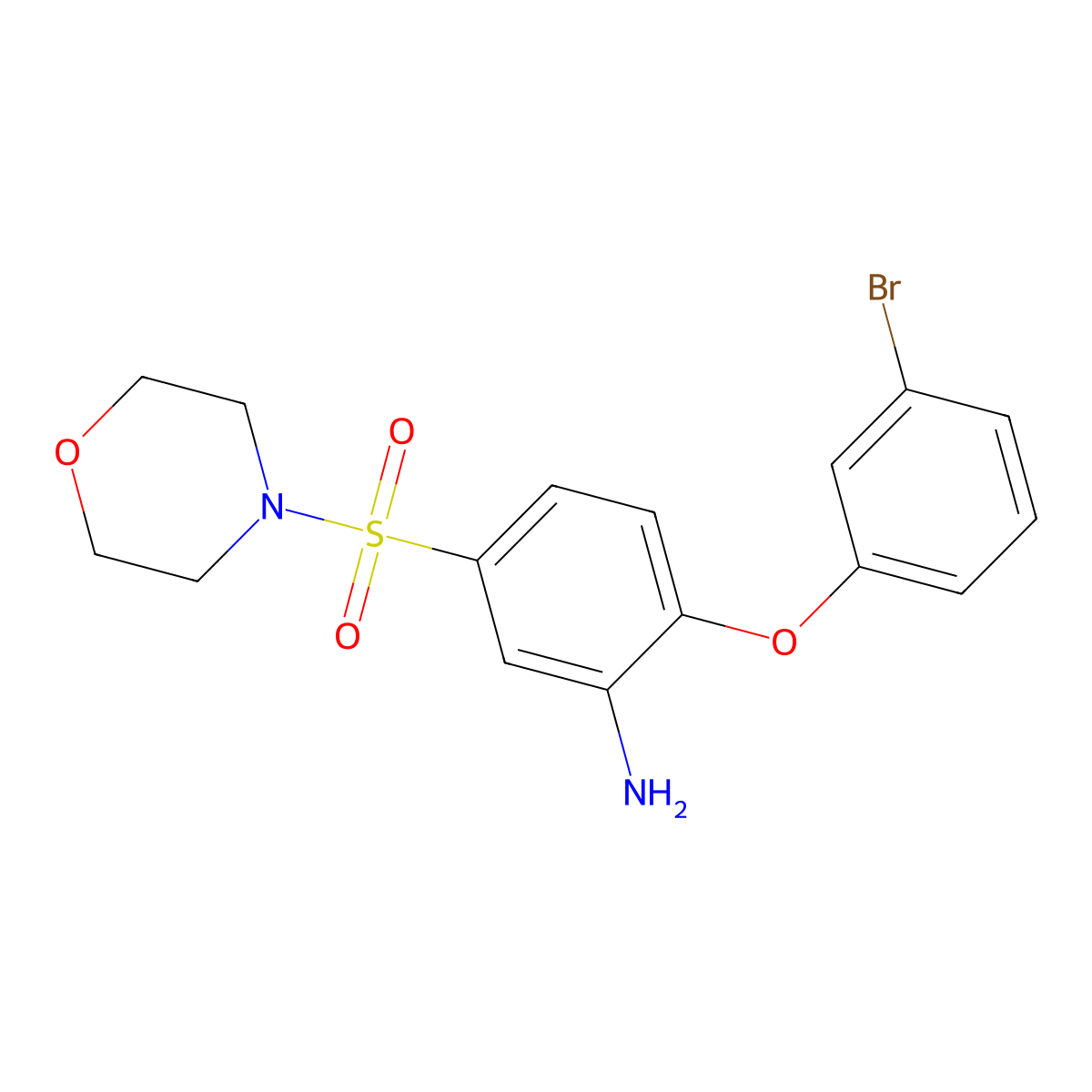 2-(3-Bromophenoxy)-5-(4-morpholinylsulfonyl)benzenamine molecular structure, CAS 735322-77-7