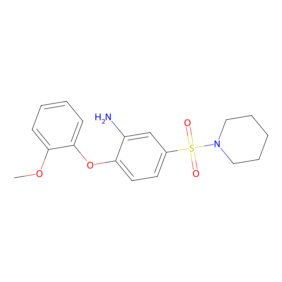 2-(2-Methoxyphenoxy)-5-(piperidine-1-sulfonyl)aniline molecular structure, CAS 735322-78-8