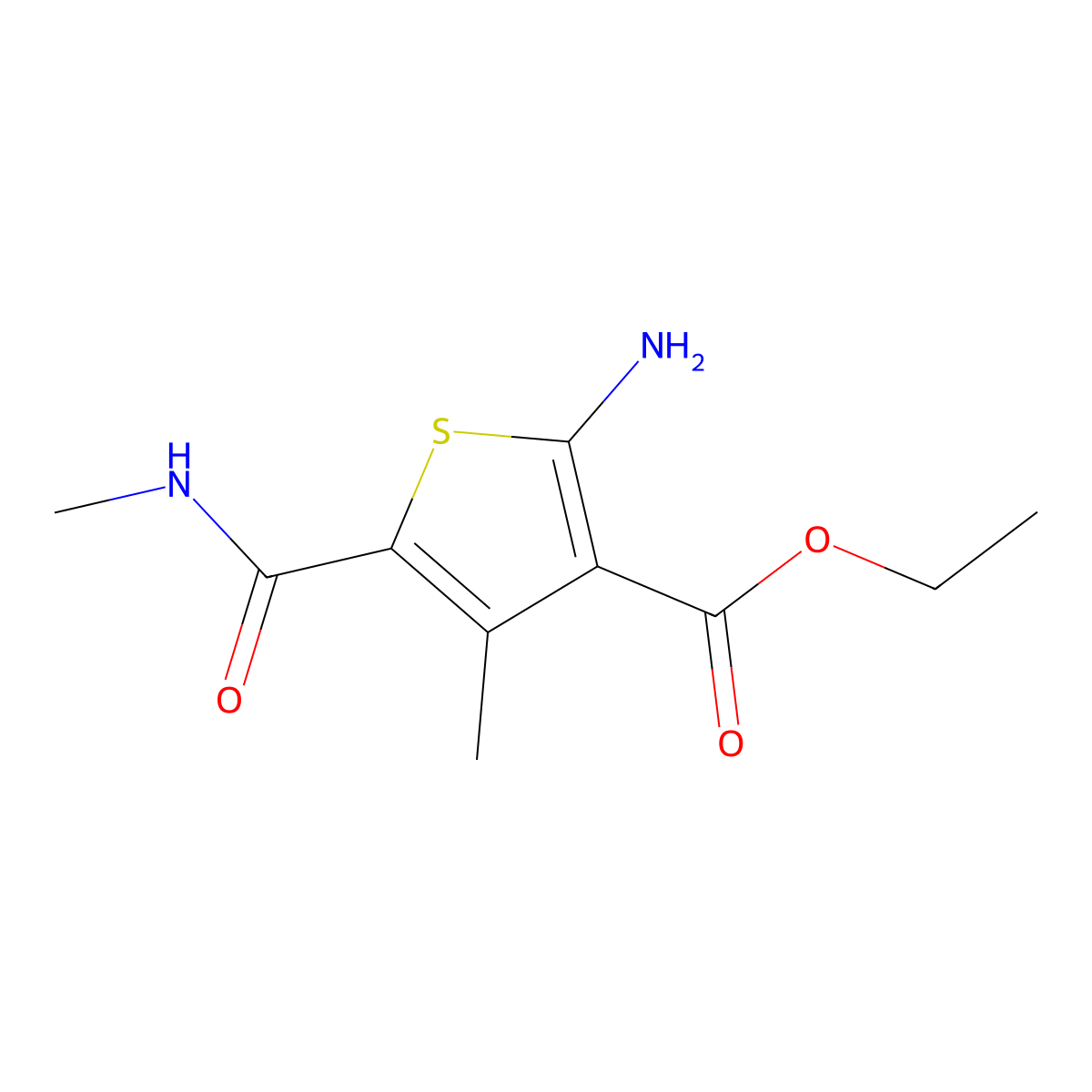 Ethyl 2-amino-4-methyl-5-(methylcarbamoyl)thiophene-3-carboxylate molecular structure, CAS 735335-55-4