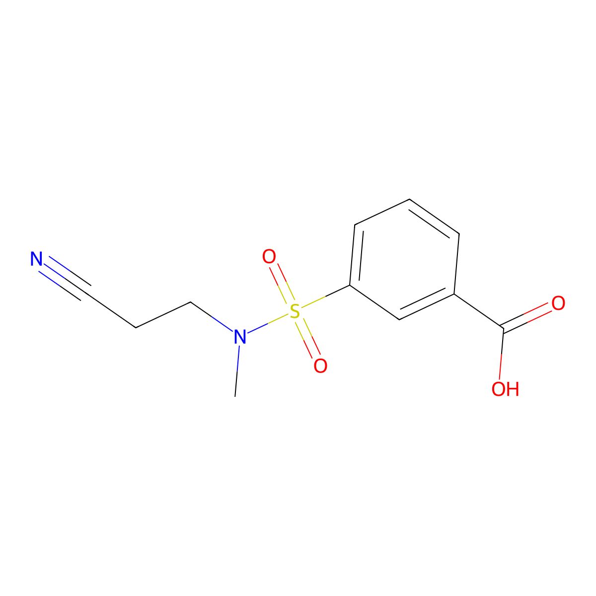 3-[(2-Cyanoethyl)(methyl)sulfamoyl]benzoic acid molecular structure, CAS 735337-12-9