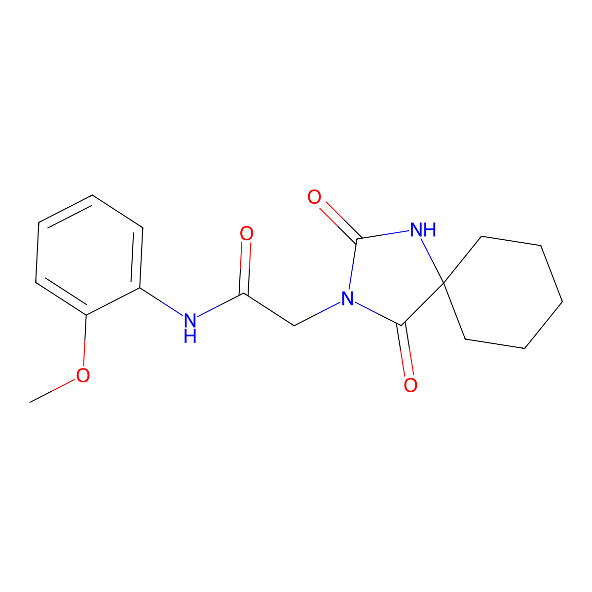 2-(2,4-dioxo-1,3-diazaspiro[4.5]decan-3-yl)-N-(2-methoxyphenyl)acetamide molecular structure, CAS 735338-44-0