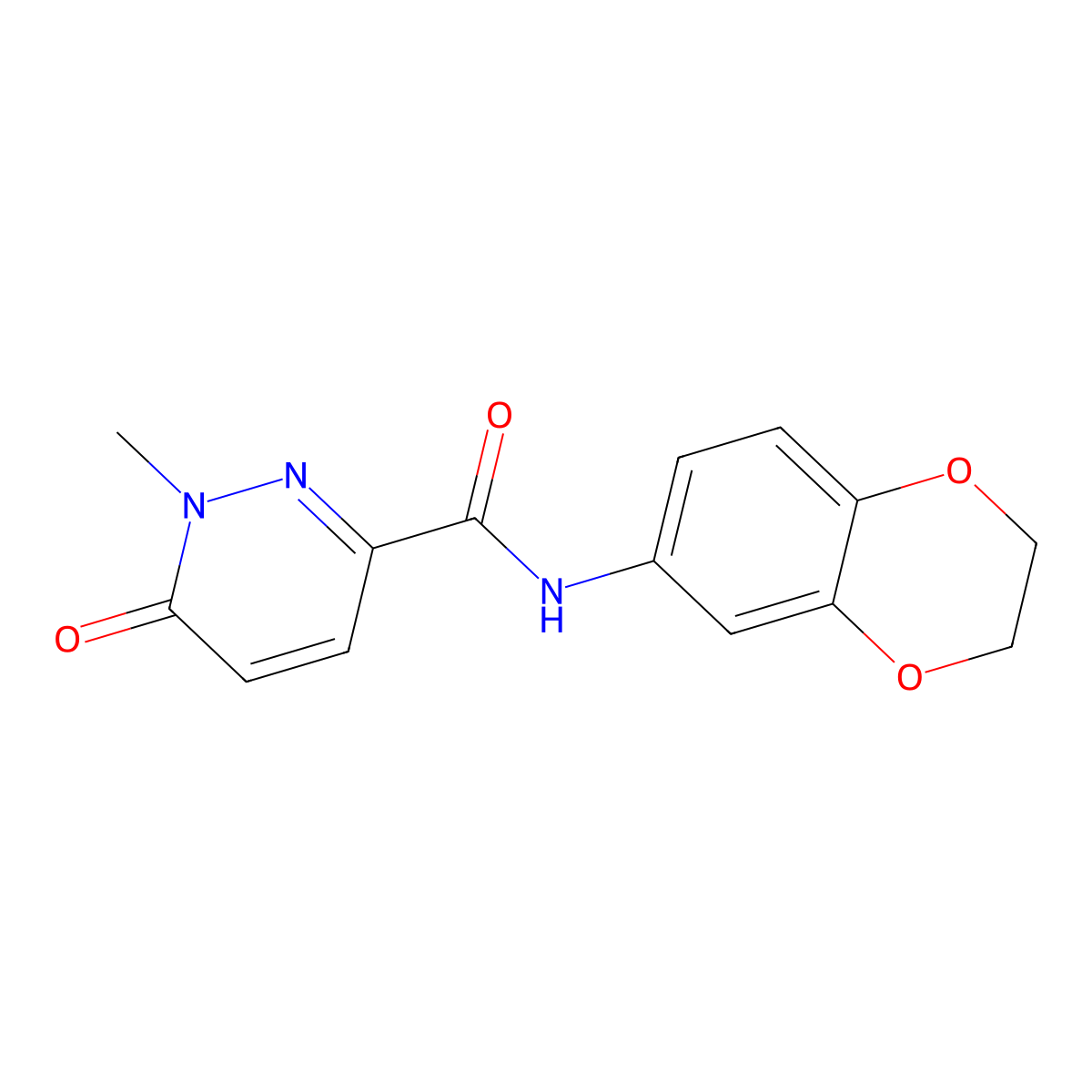 N-(2,3-dihydro-1,4-benzodioxin-6-yl)-1-methyl-6-oxopyridazine-3-carboxamide molecular structure, CAS 735339-16-9