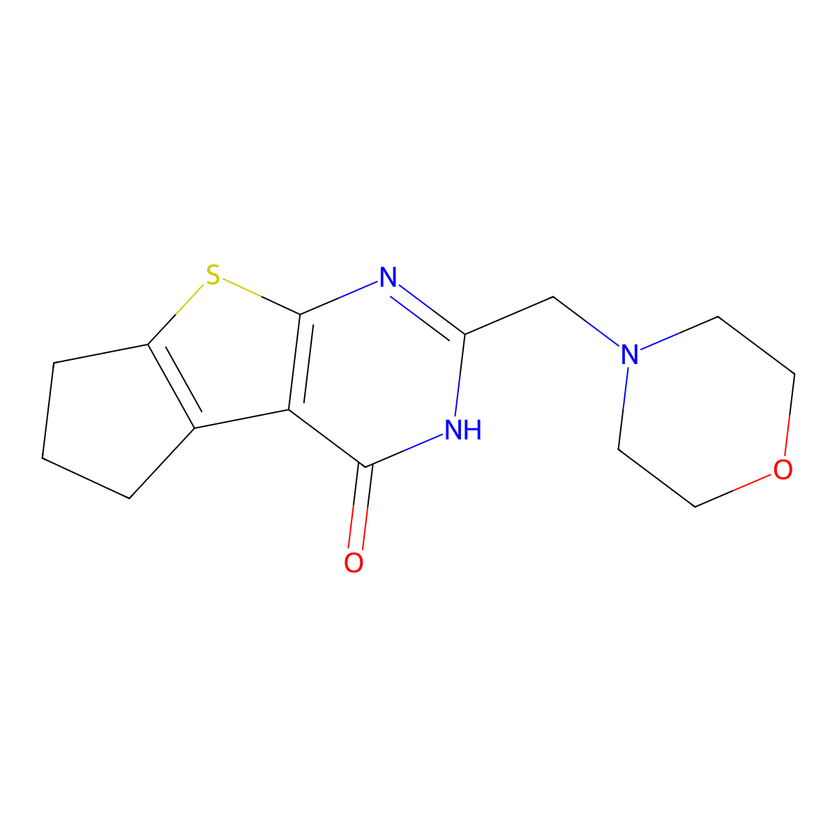2-(Morpholinomethyl)-3,5,6,7-tetrahydro-4h-cyclopenta[4,5]thieno[2,3-d]pyrimidin-4-one molecular structure, CAS 735342-31-1