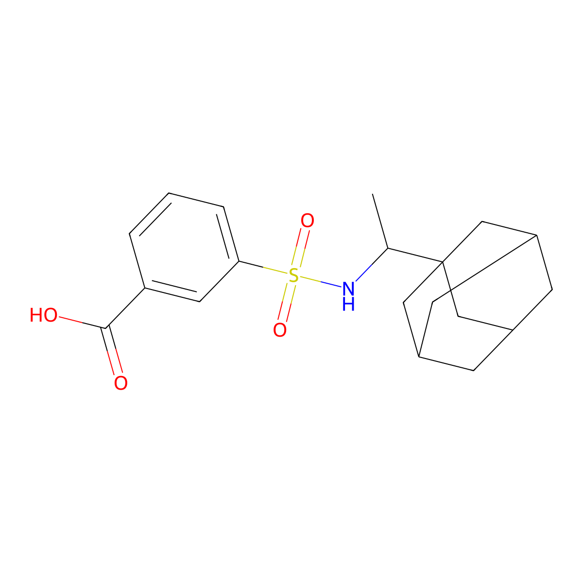 3-{[1-(Adamantan-1-yl)ethyl]sulfamoyl}benzoic acid molecular structure, CAS 735342-32-2