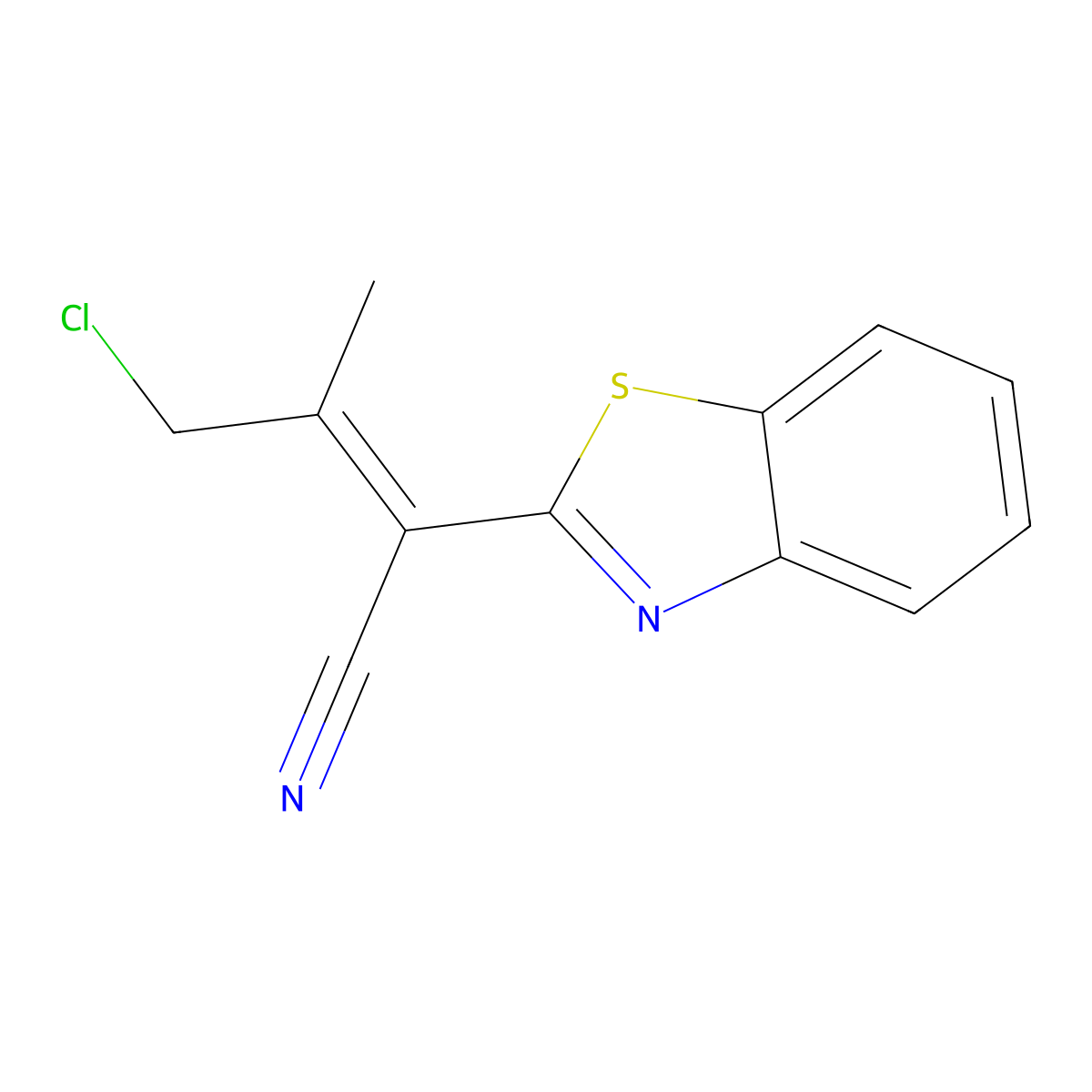 2-(1,3-Benzothiazol-2-yl)-4-chloro-3-methylbut-2-enenitrile molecular structure, CAS 735342-48-0