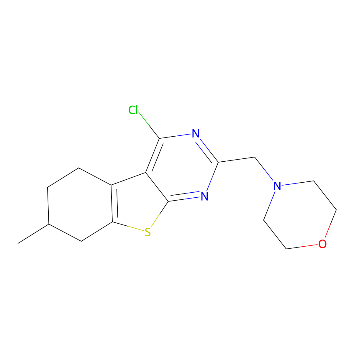 3-Chloro-11-methyl-5-(morpholin-4-ylmethyl)-8-thia-4,6-diazatricyclo[7.4.0.0,2,7]trideca-1(9),2,4,6-tetraene molecular structure, CAS 735342-62-8