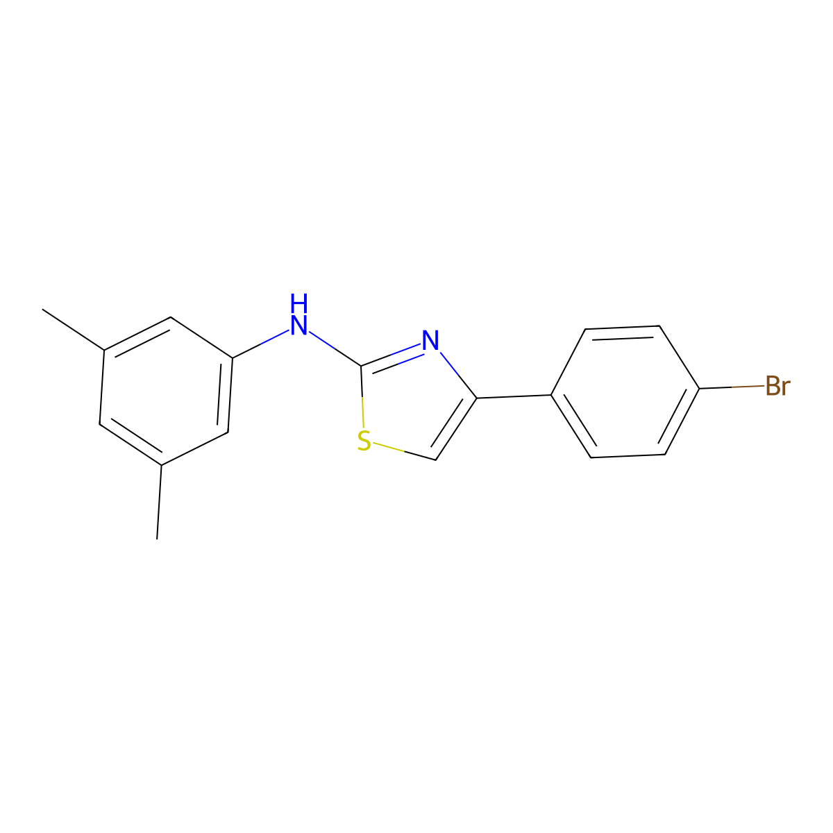 4-(4-bromophenyl)-N-(3,5-dimethylphenyl)-1,3-thiazol-2-amine molecular structure, CAS 735342-67-3