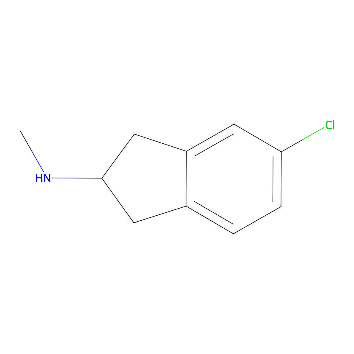 N-methyl-5-chloro-2-indanamine molecular structure, CAS 73536-82-0