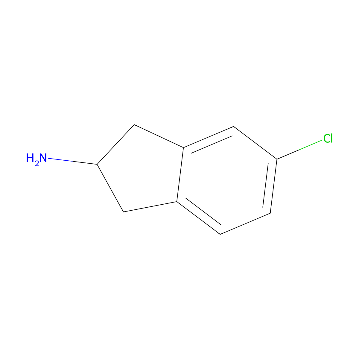 5-chloro-2,3-dihydro-1H-inden-2-amine molecular structure, CAS 73536-83-1