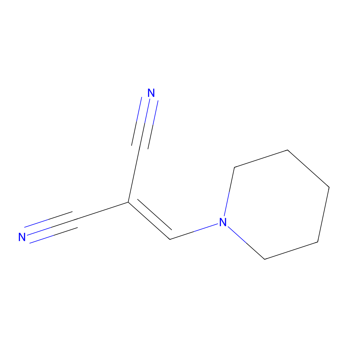 Malononitrile, (piperidinomethylene)- molecular structure, CAS 73541-92-1