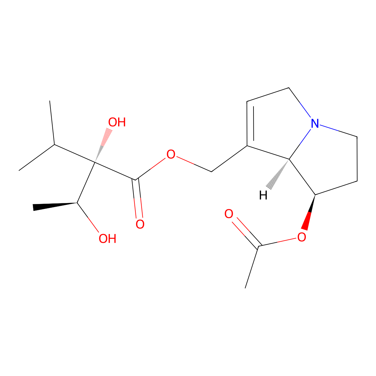 7-Acetyllycopsamine molecular structure, CAS 73544-48-6