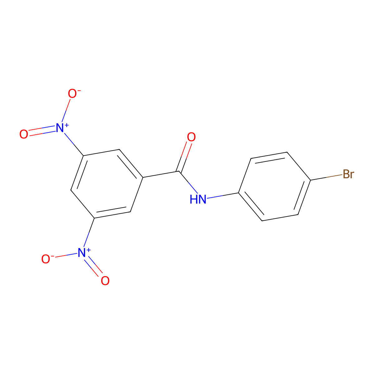N-(4-bromophenyl)-3,5-dinitrobenzamide molecular structure, CAS 73544-75-9