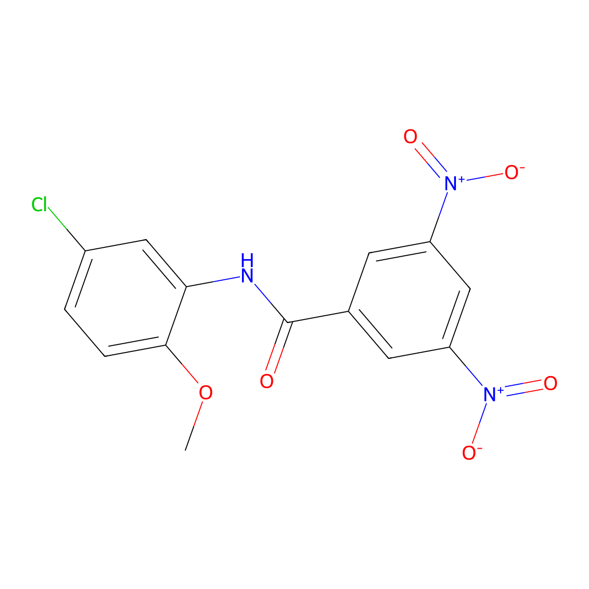N-(5-chloro-2-methoxyphenyl)-3,5-dinitrobenzamide molecular structure, CAS 73544-77-1