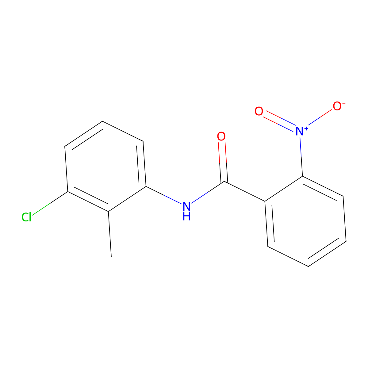 N-(3-Chloro-2-methylphenyl)-2-nitrobenzamide molecular structure, CAS 73544-85-1