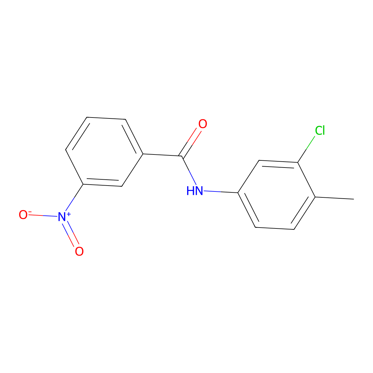 N-(3-chloro-4-methylphenyl)-3-nitrobenzamide molecular structure, CAS 73544-86-2