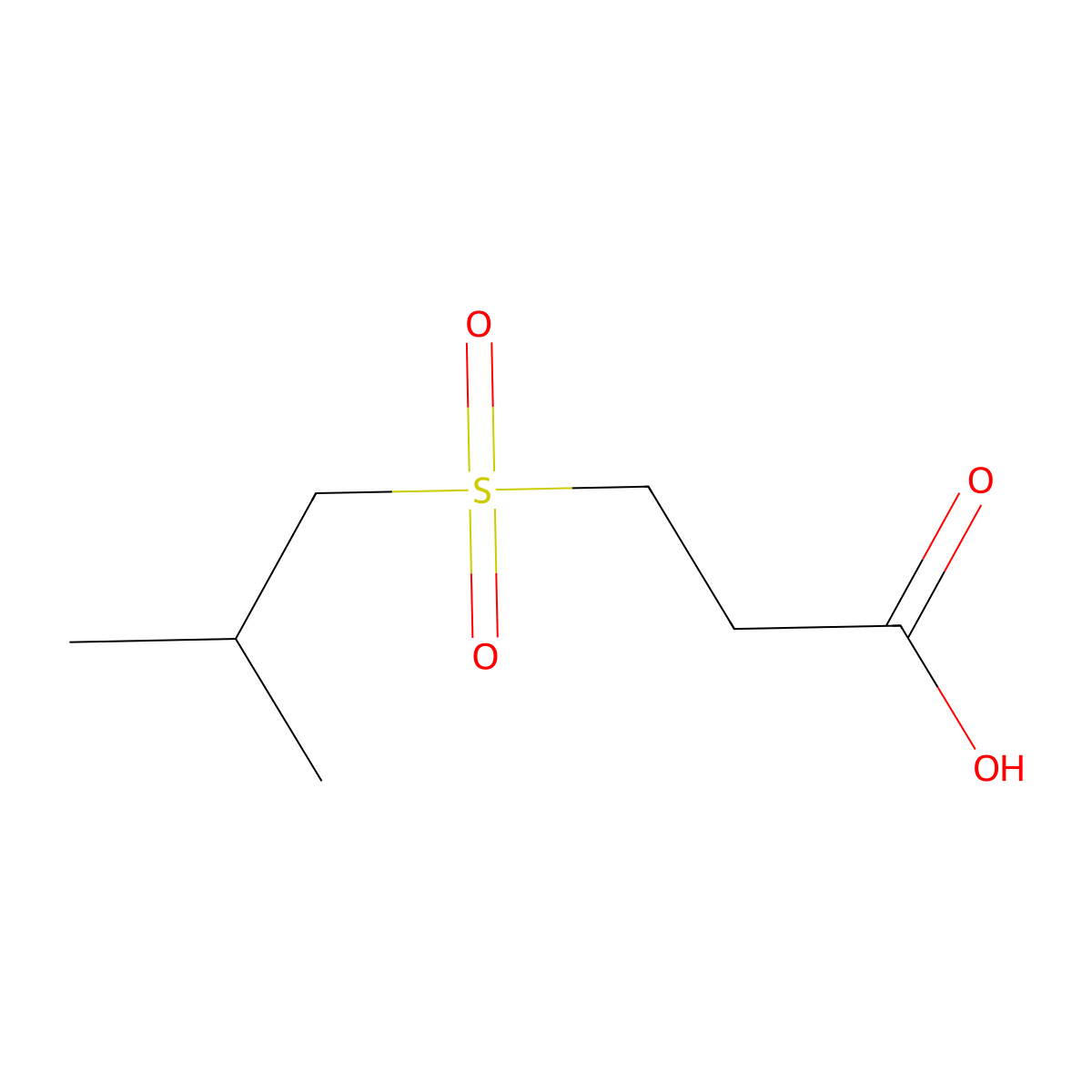 3-(2-Methylpropanesulfonyl)propanoic acid molecular structure, CAS 73547-13-4