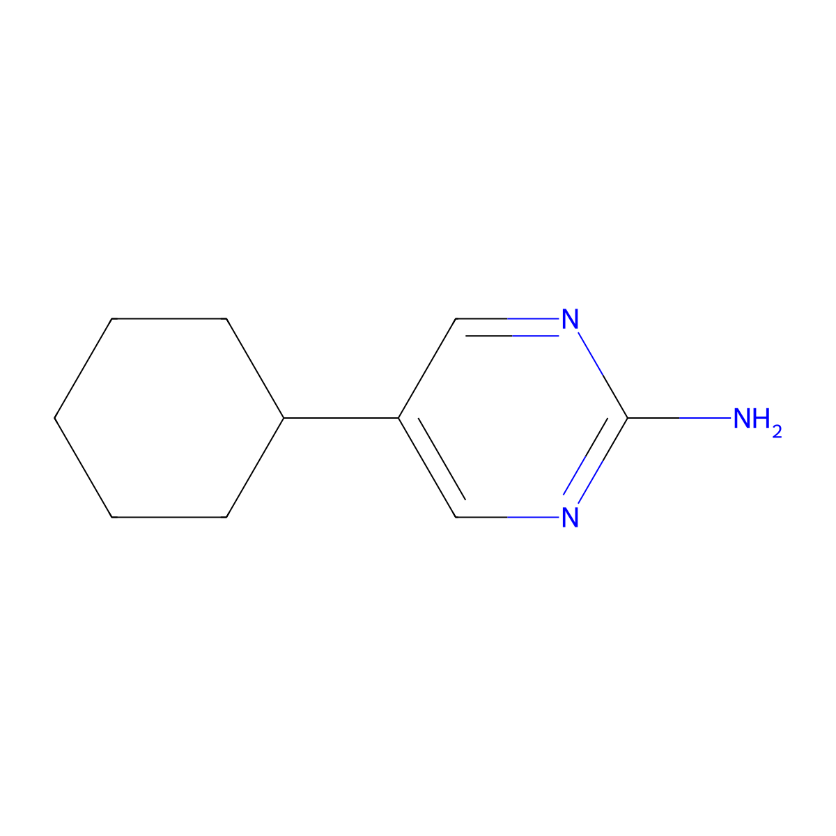 5-Cyclohexylpyrimidin-2-amine molecular structure, CAS 73549-64-1