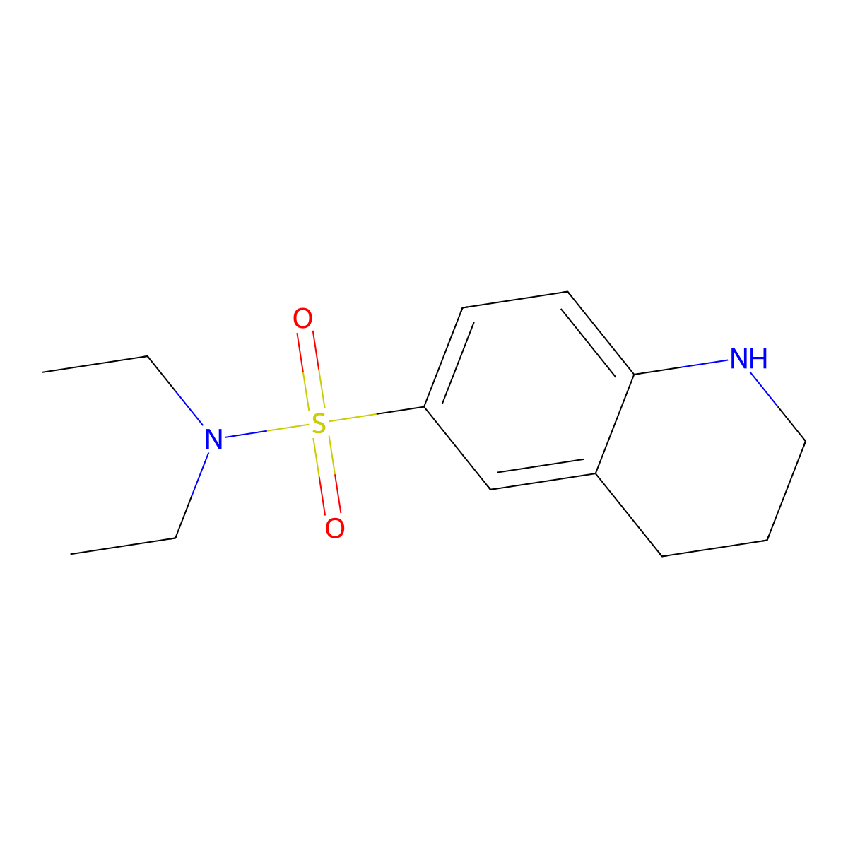 n,n-Diethyl-1,2,3,4-tetrahydroquinoline-6-sulfonamide molecular structure, CAS 7355-01-3