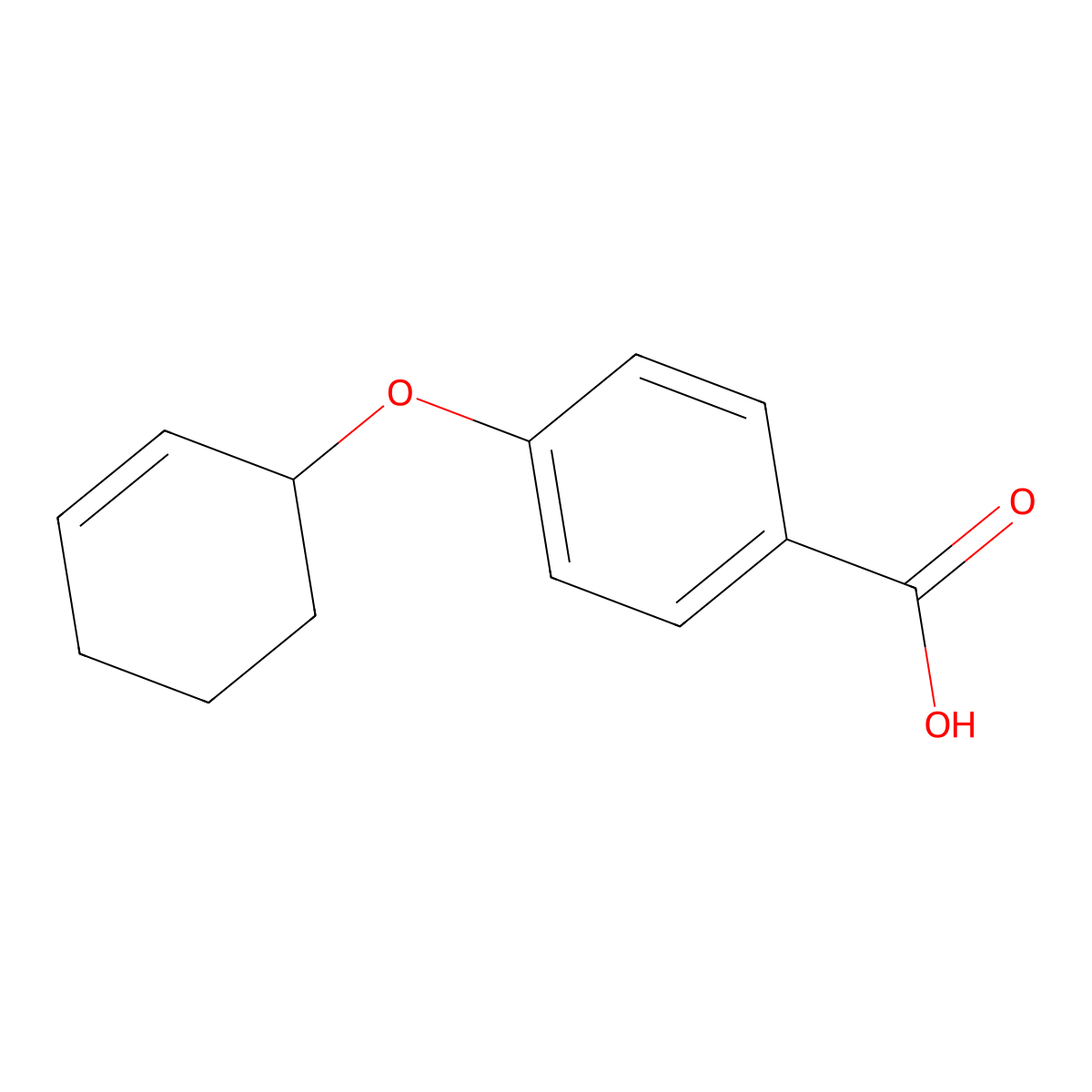 4-(2-Cyclohexenyloxy)benzoic acid molecular structure, CAS 7355-51-3