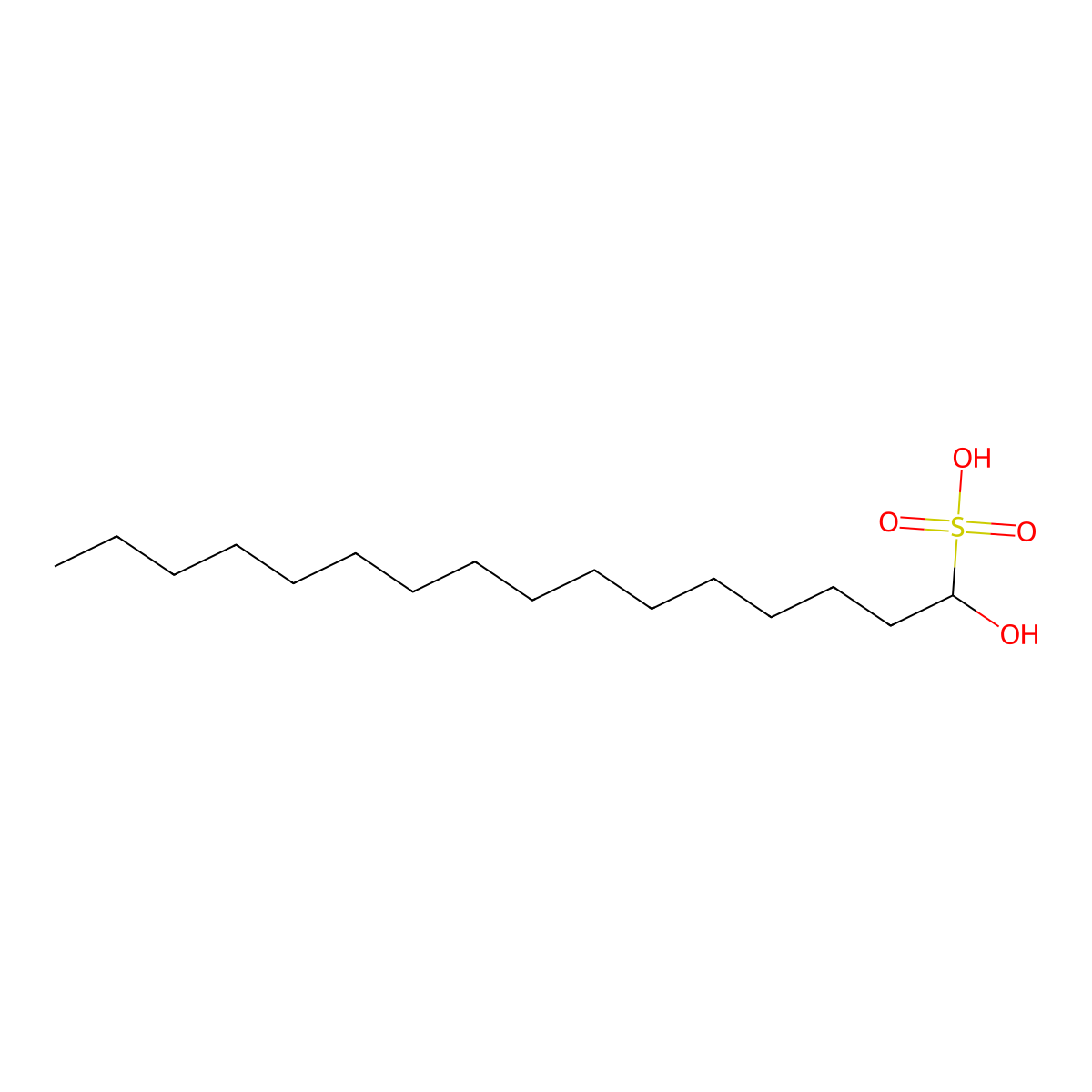 1-Hydroxy-1-hexadecanesulfonic acid molecular structure, CAS 7355-88-6