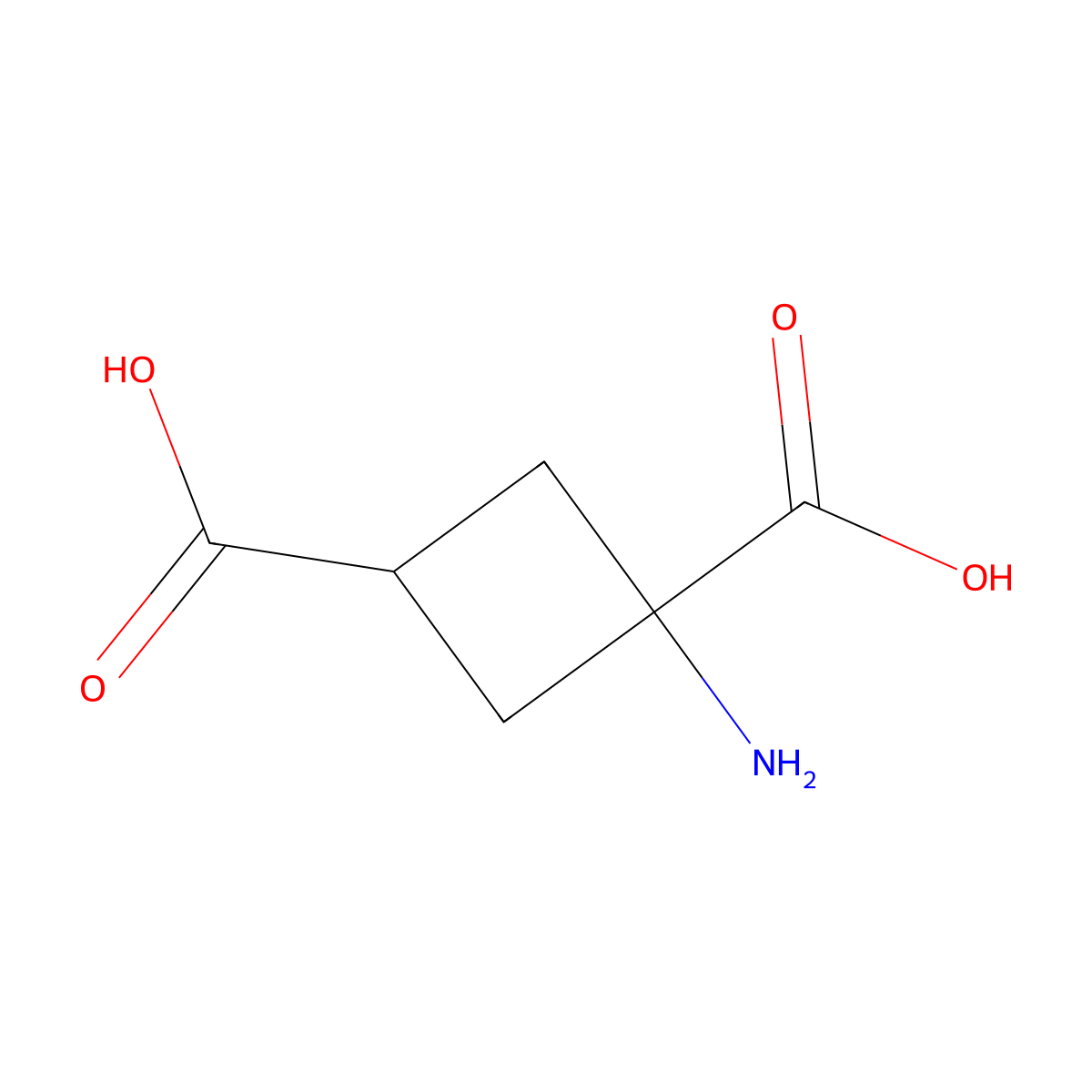 1-Amino-1,3-cyclobutanedicarboxylic acid molecular structure, CAS 73550-55-7