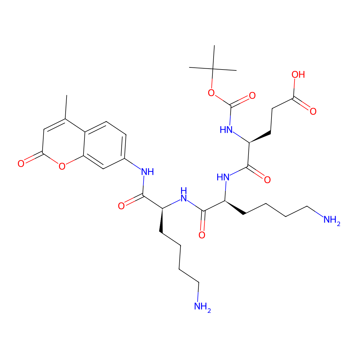 Boc-Glu-Lys-Lys-AMC molecular structure, CAS 73554-85-5